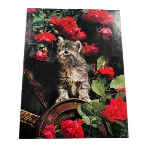 Springbok The Way of a Cat Puzzle 500 Pcs Kitten Red‎ Roses PZL4062 UNCOUNTED